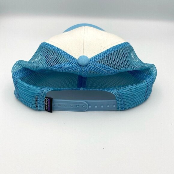Patagonia Hat Cap Snap Back Trucker Mesh Adjustable Blue White Outdoor - Picture 3 of 5